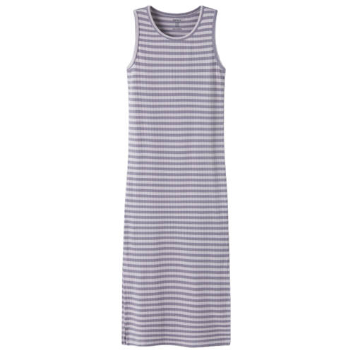 NAME IT KIDS gestreepte maxi jurk paars Meisjes Stretchkatoen Ronde hals - maat 122 afbeelding
