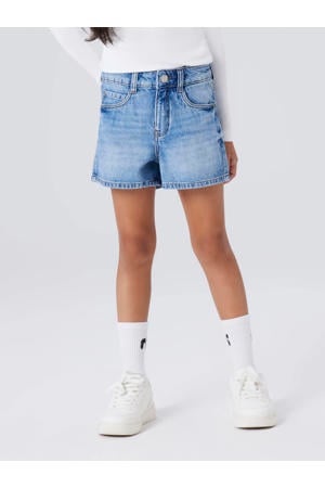 mom short medium blue denim