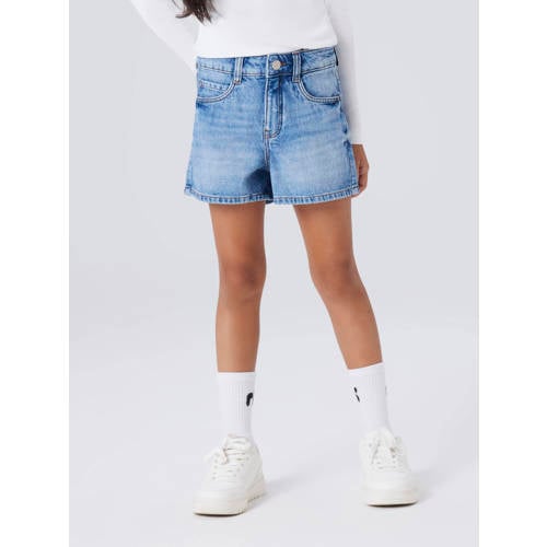 NAME IT KIDS mom short medium blue denim Korte broek Blauw Effen - maat 134 afbeelding