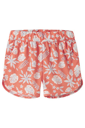 regular gebloemde casual short koraaloranje