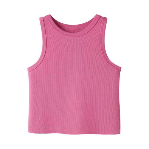 NAME IT KIDS mouwloze top felroze Meisjes Katoen Ronde hals Effen - maat 122/128 afbeelding