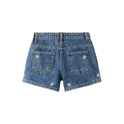 NAME IT KIDS denim regular gebloemde short medium blue denim Korte broek Blauw - maat 98 afbeelding