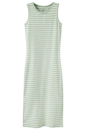 gestreepte maxi jurk groen