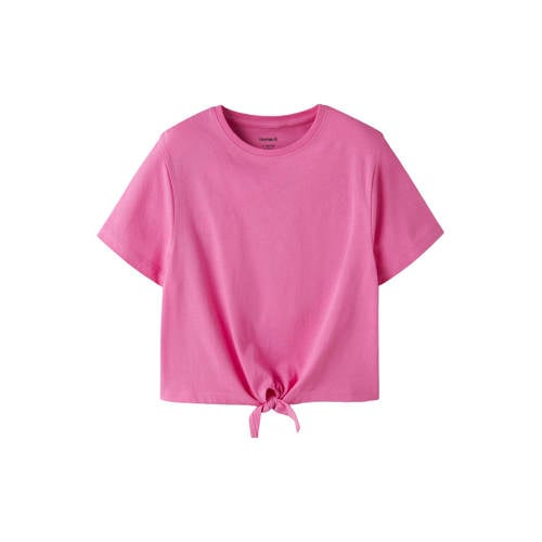 NAME IT KIDS T-shirt roze Meisjes Katoen Ronde hals Effen - maat 146/152 afbeelding