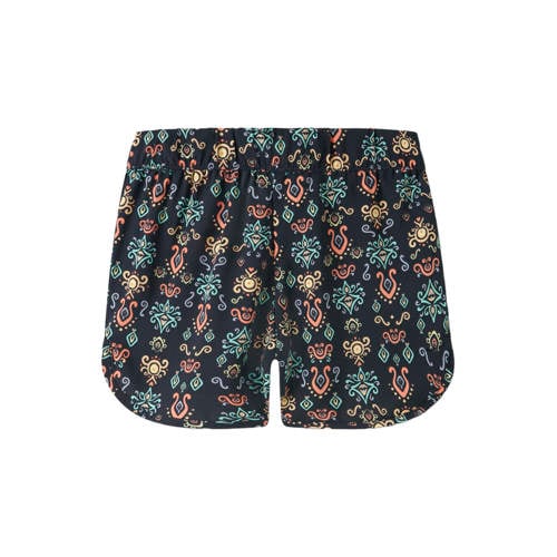 NAME IT KIDS regular gebloemde casual short donkerblauw Korte broek Meisjes Polyester - maat 164 afbeelding