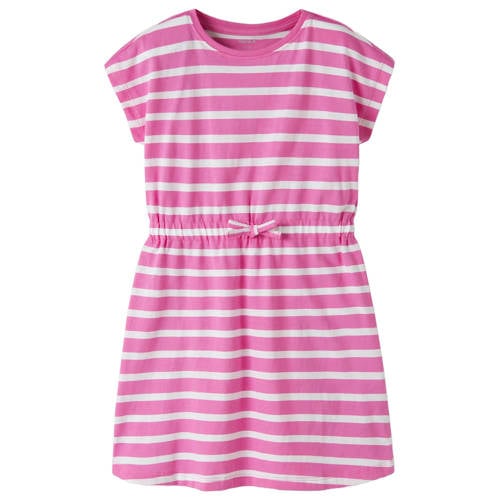 NAME IT KIDS gestreepte zomerjurk felroze Meisjes Katoen Ronde hals Streep - maat 92 afbeelding