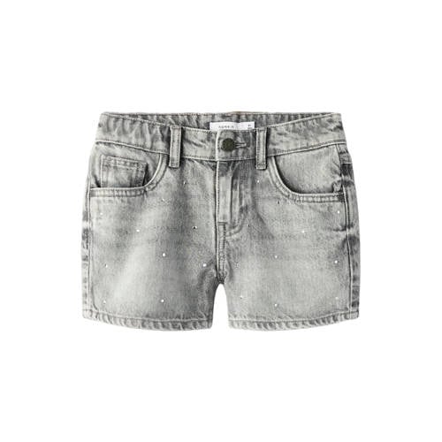 NAME IT KIDS denim regular short light grey denim Korte broek Grijs Effen - maat 152 afbeelding