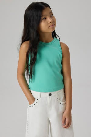 mouwloze top mintgroen