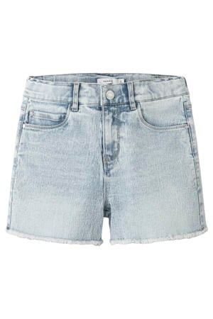 denim mom short light blue bleached