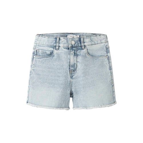 NAME IT KIDS denim mom short light blue bleached Korte broek Blauw Meisjes Stretchdenim - maat 164 afbeelding