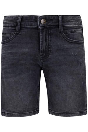 straight regular waist short black denim