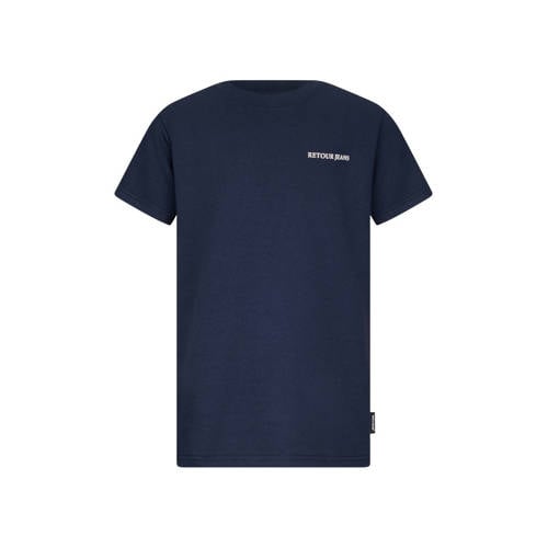 Retour Jeans T-shirt donkerblauw Jongens Stretchkatoen Ronde hals Effen - maat 116 afbeelding
