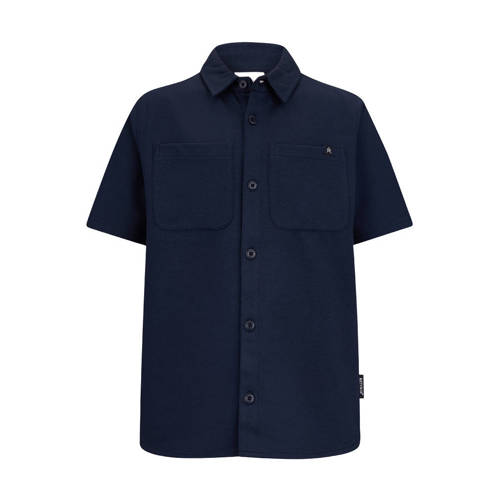 Retour Jeans overhemd donkerblauw Jongens Stretchkatoen Button down Effen - maat 134/140 afbeelding
