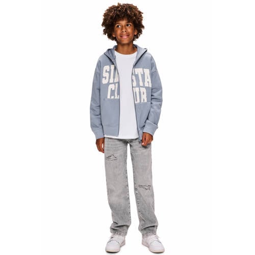 Retour Jeans sweatvest grijsblauw Tekst - maat 182/188 afbeelding
