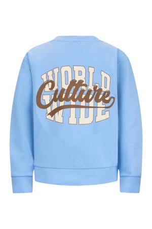 sweater met backprint lichtblauw