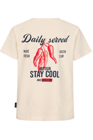 T-shirt met backprint crème