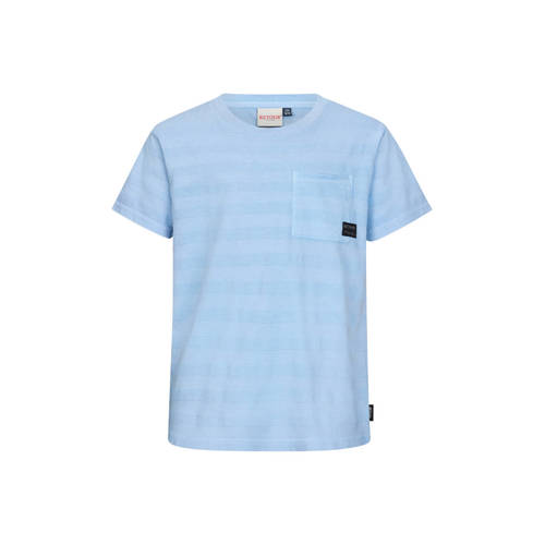 Retour Jeans gestreepte T-shirt lichtblauw Jongens Katoen Ronde hals Effen - maat 146/152 afbeelding