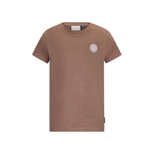 Retour Jeans T-shirt met backprint bruin Jongens Katoen Ronde hals Backprint - maat 122/128 afbeelding