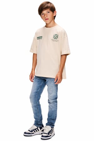 T-shirt met backprint crème