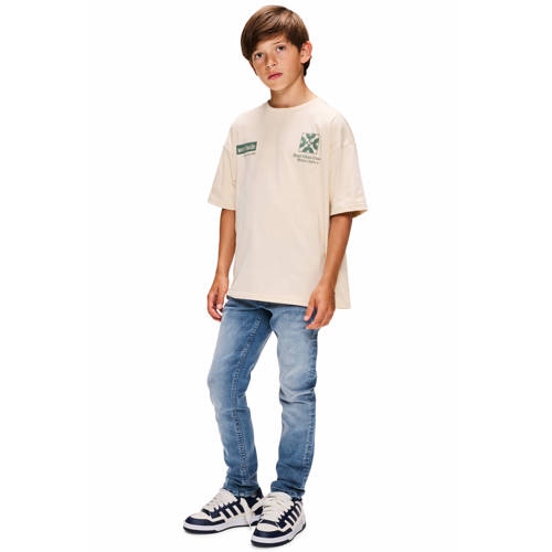 Retour Jeans T-shirt met backprint crème Ecru Jongens Katoen Ronde hals - maat 146/152 afbeelding