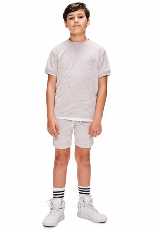regular waist casual short lichtgrijs