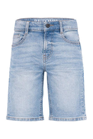relaxed regular waist short medium blue denim