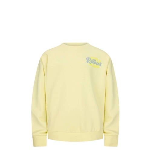 Retour Jeans sweater met backprint lichtgeel Backprint - maat 134/140 afbeelding