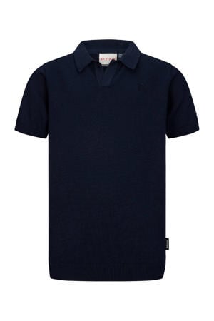 polo fijn gebreid donkerblauw