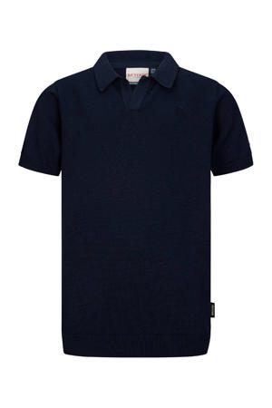 polo fijn gebreid donkerblauw