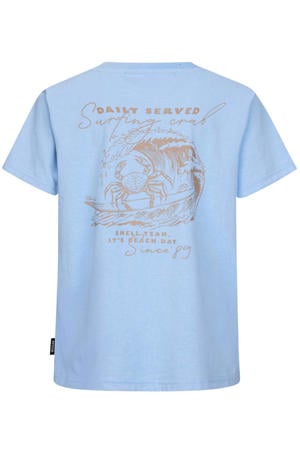 T-shirt met backprint lichtblauw