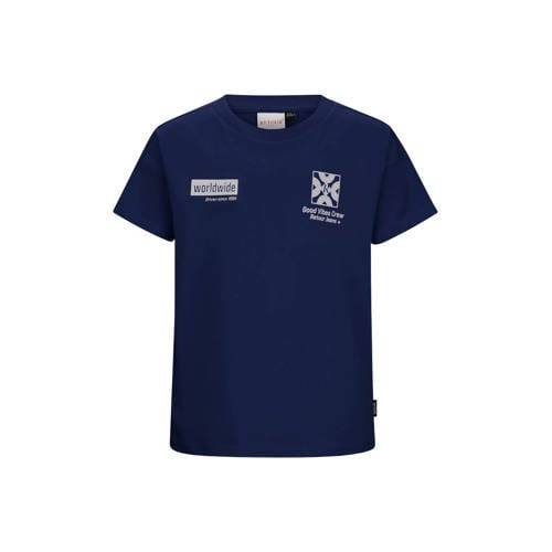 Retour Jeans T-shirt met backprint donkerblauw Jongens Katoen Ronde hals - maat 170/176 afbeelding