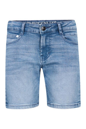 straight regular waist short light blue denim