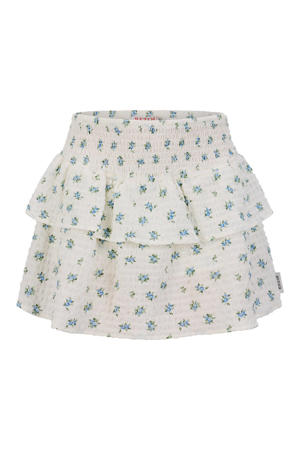 gebloemde skort wit