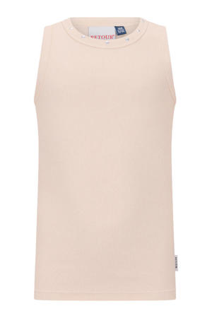 mouwloze top lichtbruin