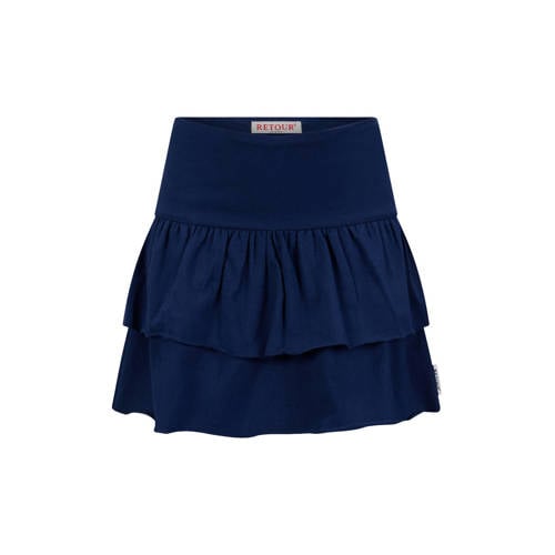 Retour Jeans strokenrok donkerblauw Meisjes Stretchkatoen Effen - maat 134/140 afbeelding