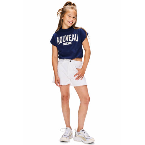 Retour Jeans T-shirt donkerblauw Meisjes Katoen Ronde hals Printopdruk - maat 158/164 afbeelding