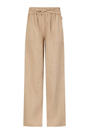 wide leg casual broek beige