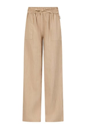 wide leg casual broek beige