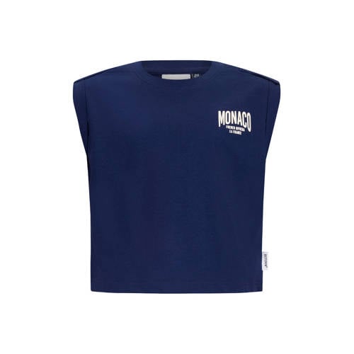Retour Jeans T-shirt met backprint donkerblauw Meisjes Katoen Ronde hals - maat 104 afbeelding