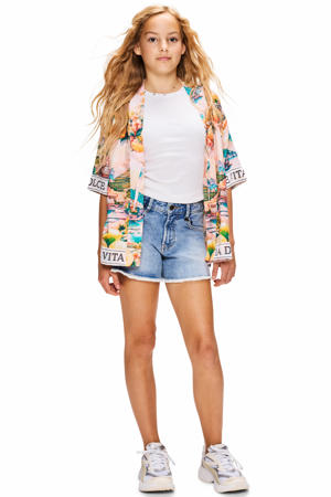 relaxed regular waist short medium blue denim
