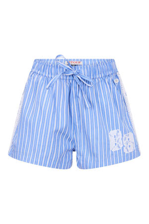 relaxed regular waist gestreepte casual short lichtblauw