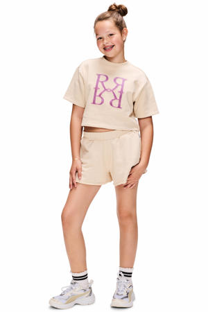 relaxed regular waist sweatshort beige