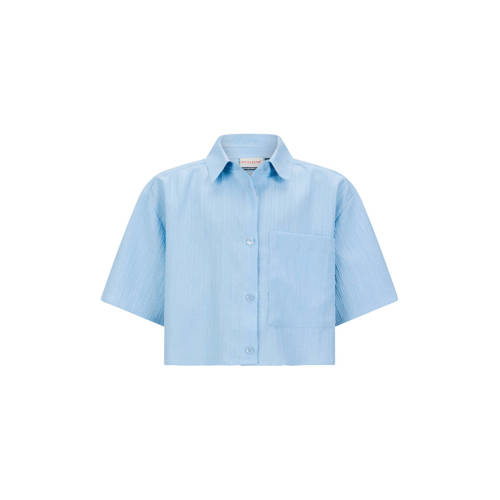 Retour Jeans blouse lichtblauw Meisjes Polyester Klassieke kraag Effen - maat 134/140 afbeelding