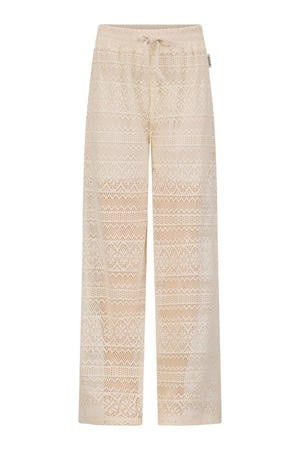 wide leg casual broek beige