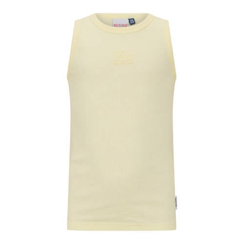 Retour Jeans T-shirt lichtgeel Meisjes Stretchkatoen Ronde hals Logo - maat 122/128 afbeelding