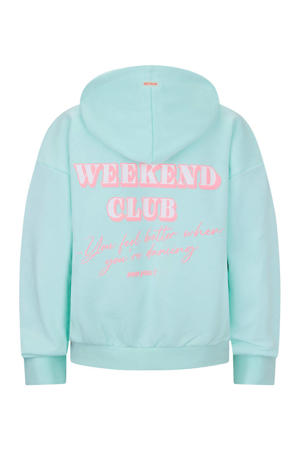 hoodie met backprint lichtblauw