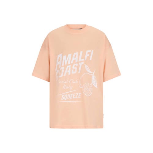 Retour Jeans T-shirt oranje Meisjes Katoen Ronde hals Printopdruk - maat 122/128 afbeelding
