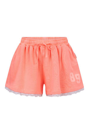 relaxed regular waist sweatshort oranje broderie