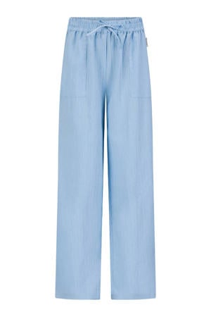 wide leg casual broek lichtblauw