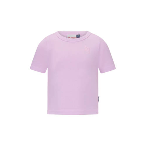 Retour Jeans T-shirt lila Paars Meisjes Stretchkatoen Ronde hals Effen - maat 134/140 afbeelding
